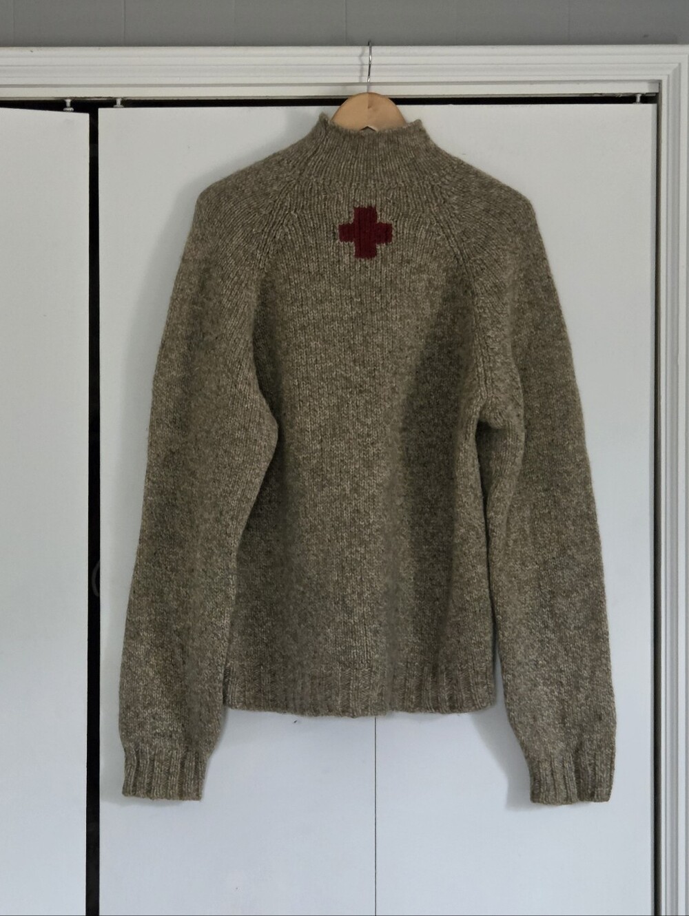 Abercrombie & Fitch Olive-Taupe Mock Neck Knit Sweater